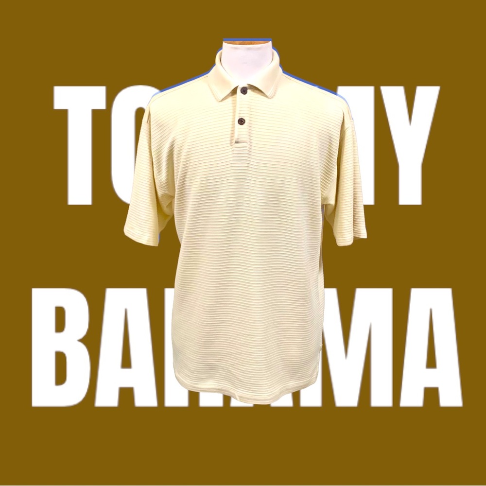 Tommy Bahama Polo Shirt Men’s Yellow Size Medium Silk